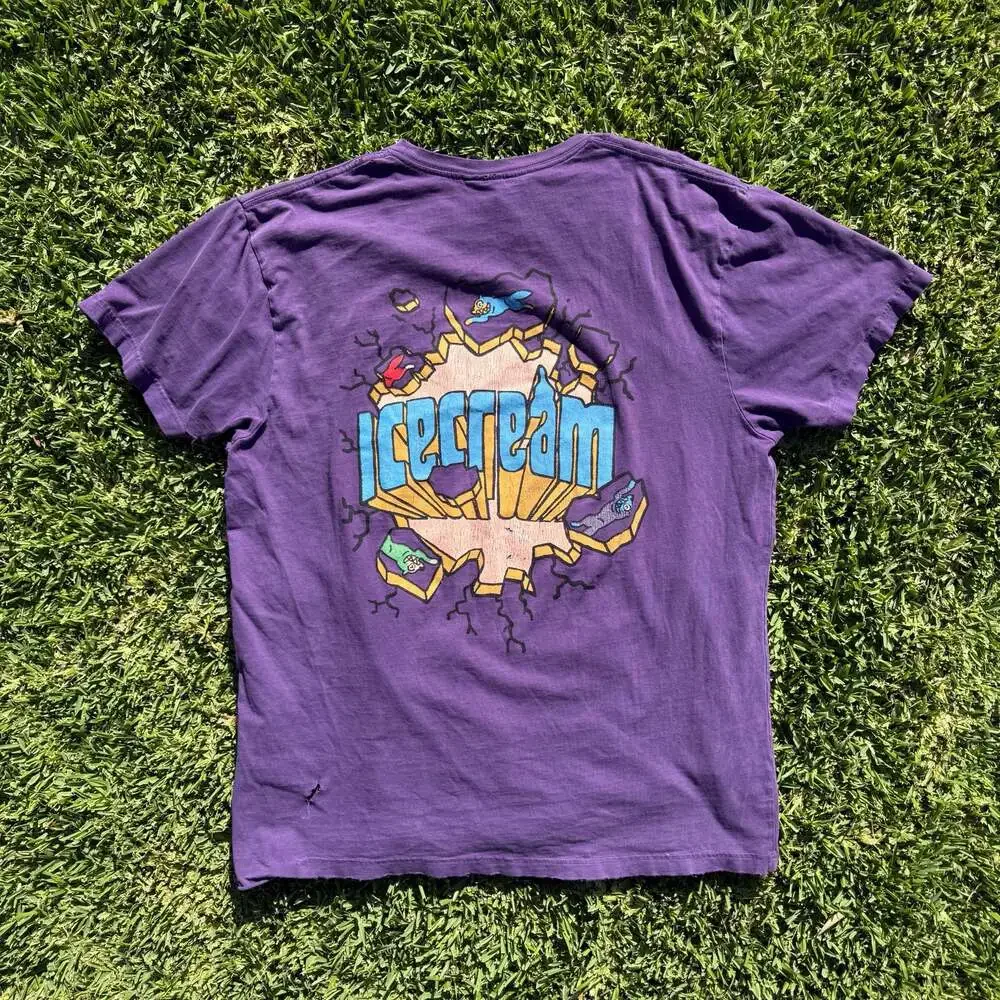 Icecream Purple Graphic Logo Short Sleeve T-Shirt